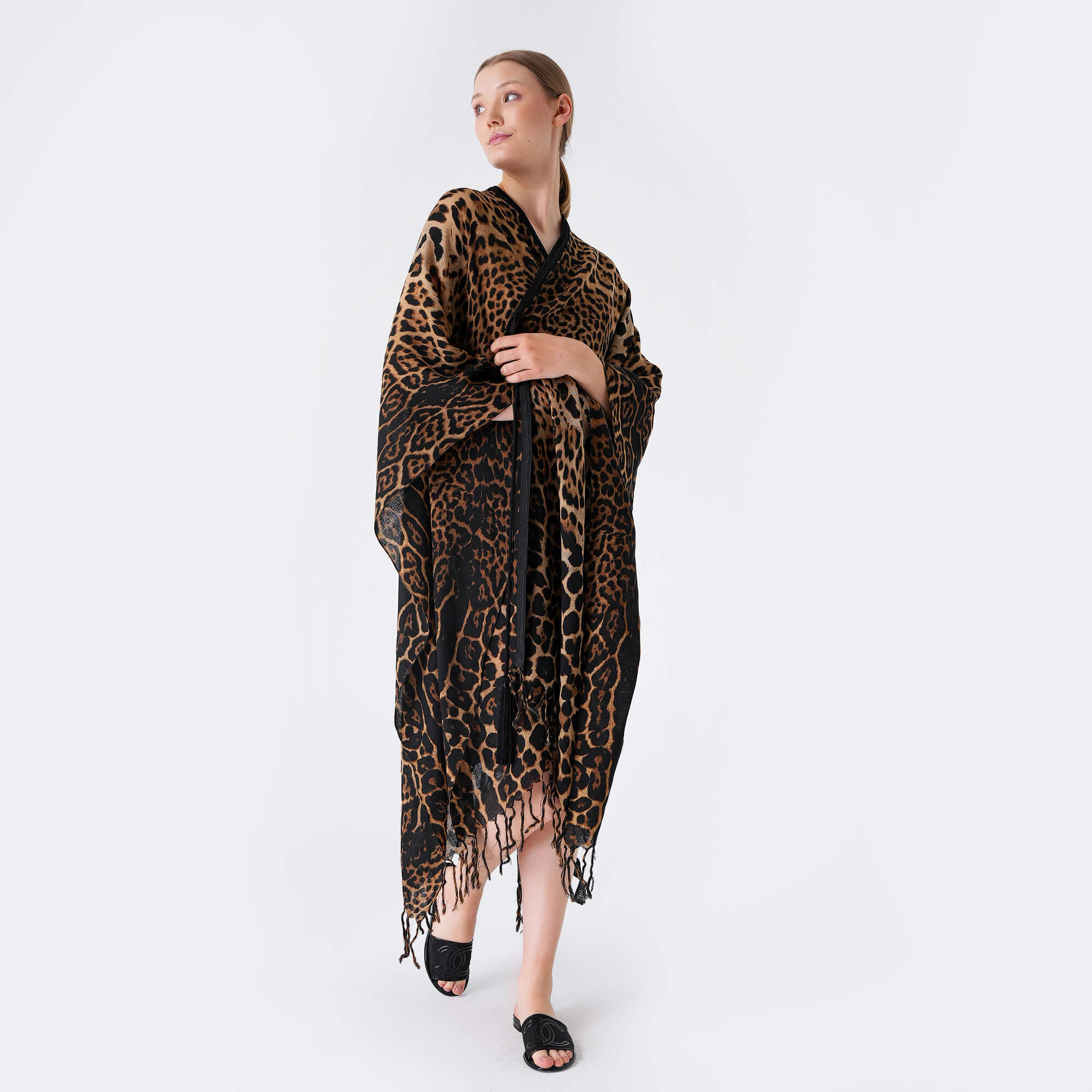 Yves Saint Laurent - Leopared Print Shawl&Kaftan /Scarf